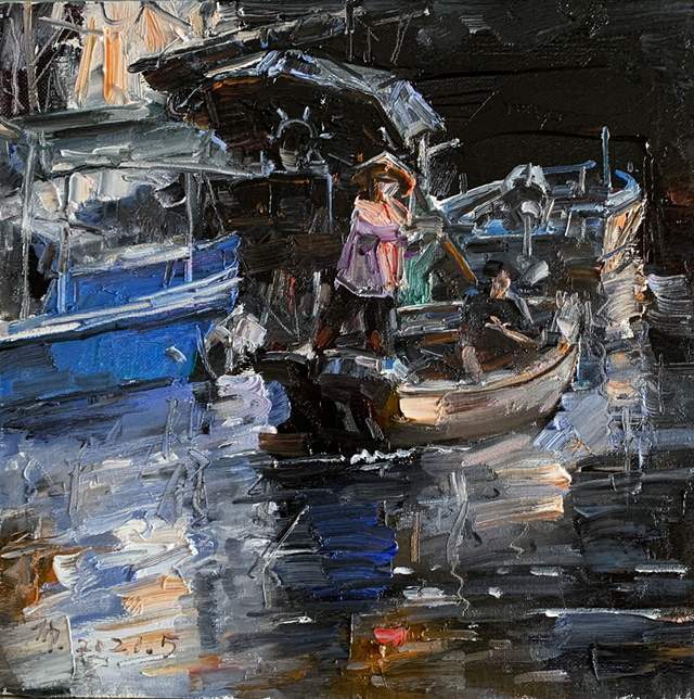 栾布北海小幅油画风景赏