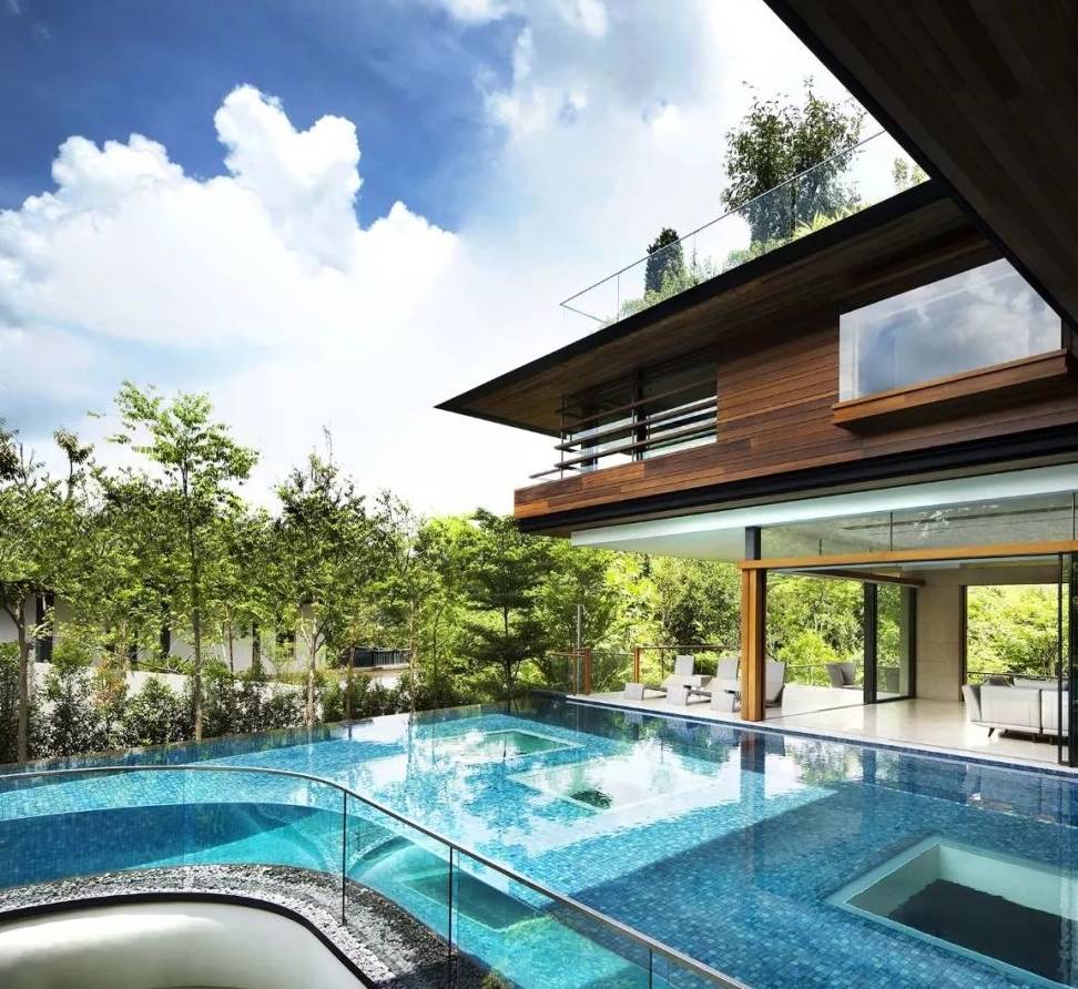 新加坡山顶豪宅,这样的流水别墅真壕