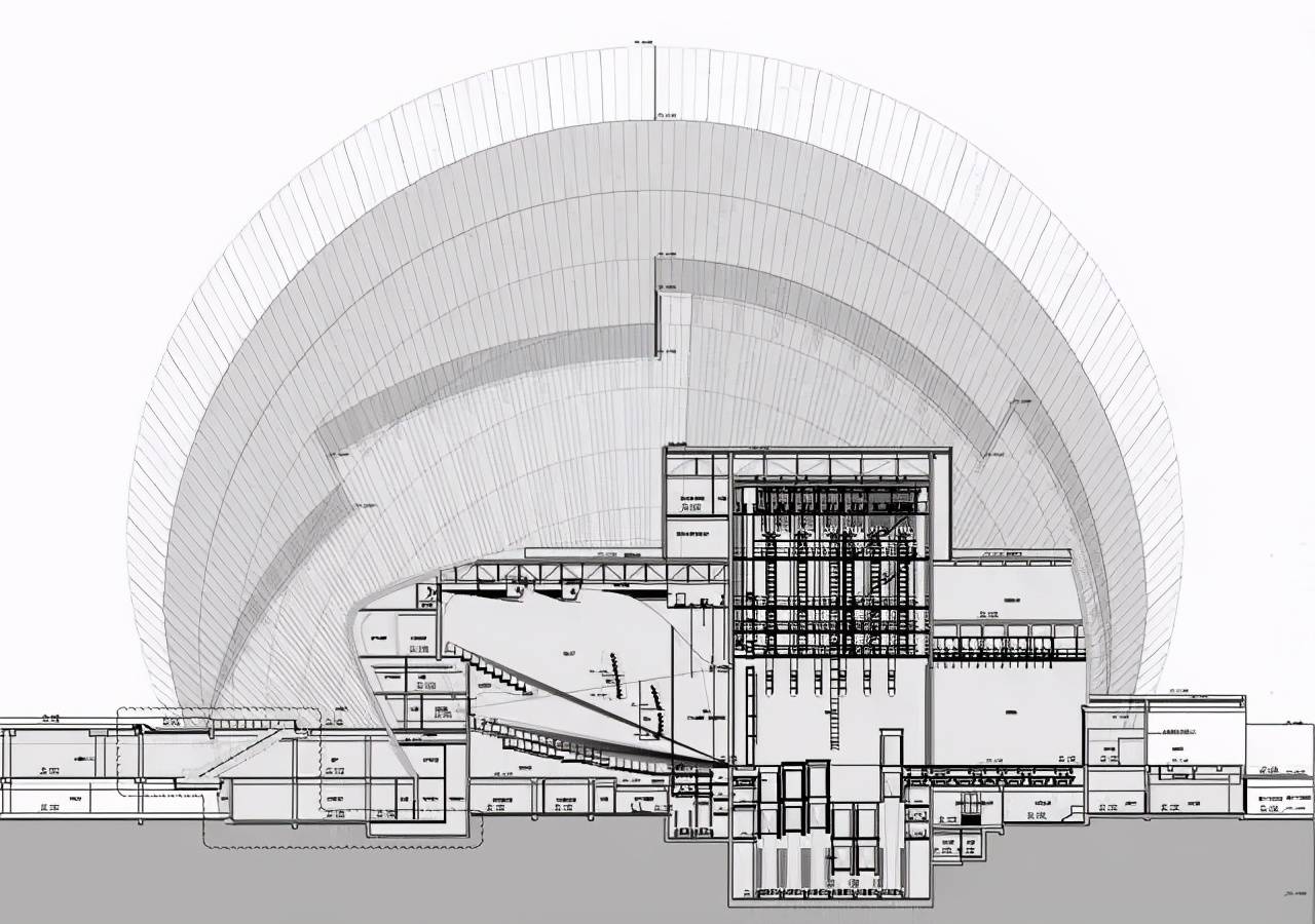 珠海大剧院剖面图biad还为珠海大剧院的平面功能排布,结构工程等提供