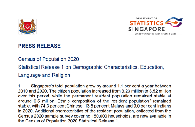 新加坡人口2020_新加坡 2020年人口简报