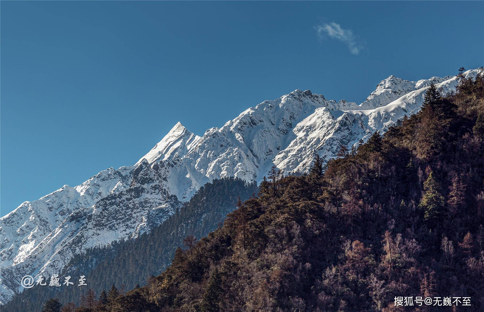 西藏巴松措本该乐水不料却爱上了这里的雪山