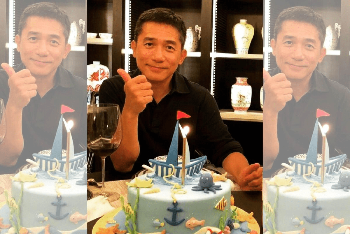 刘嘉玲为梁朝伟庆59岁生日,寿包比脸还大,相爱33年总有新花样_张伟仔