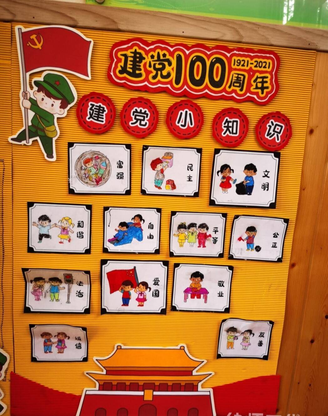 建党100周年这些幼儿园环创很惹眼