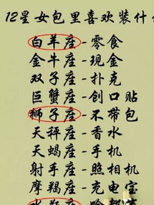 什么|12星座女包里可能放着什么？水瓶啥都有，处女放口红，她放零食