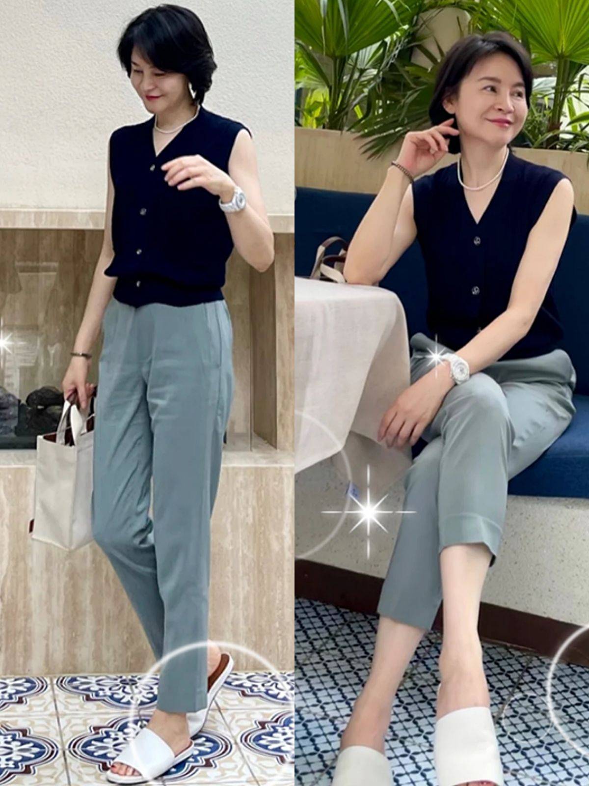 西裤|年过60岁的女人，建议多穿这3种实用裤子，夏季配衬衫T恤都高级