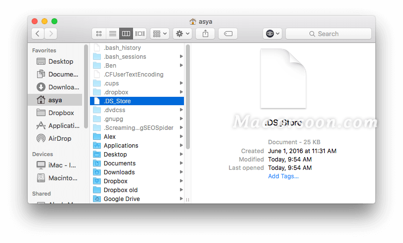 mac 怎么看隐藏的文件