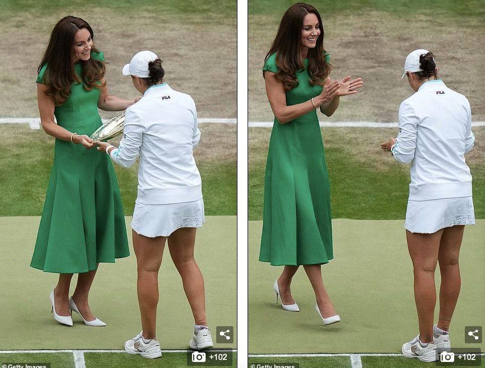 球赛|凯特居家隔离一周解放，绿色洋装抢镜网球赛，娘家总动员现时尚力