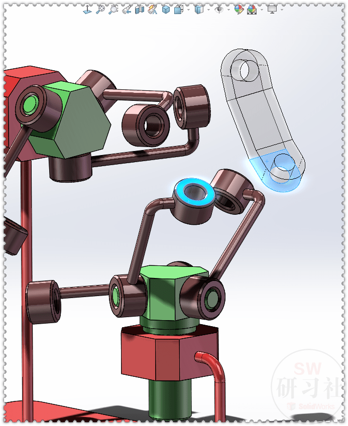用solidworks制作的球面角传动装置