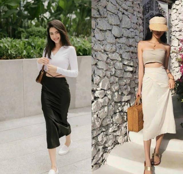 整体|今年火了一种穿法叫:上衣短了“大半截”,配半身裙,好洋气显高