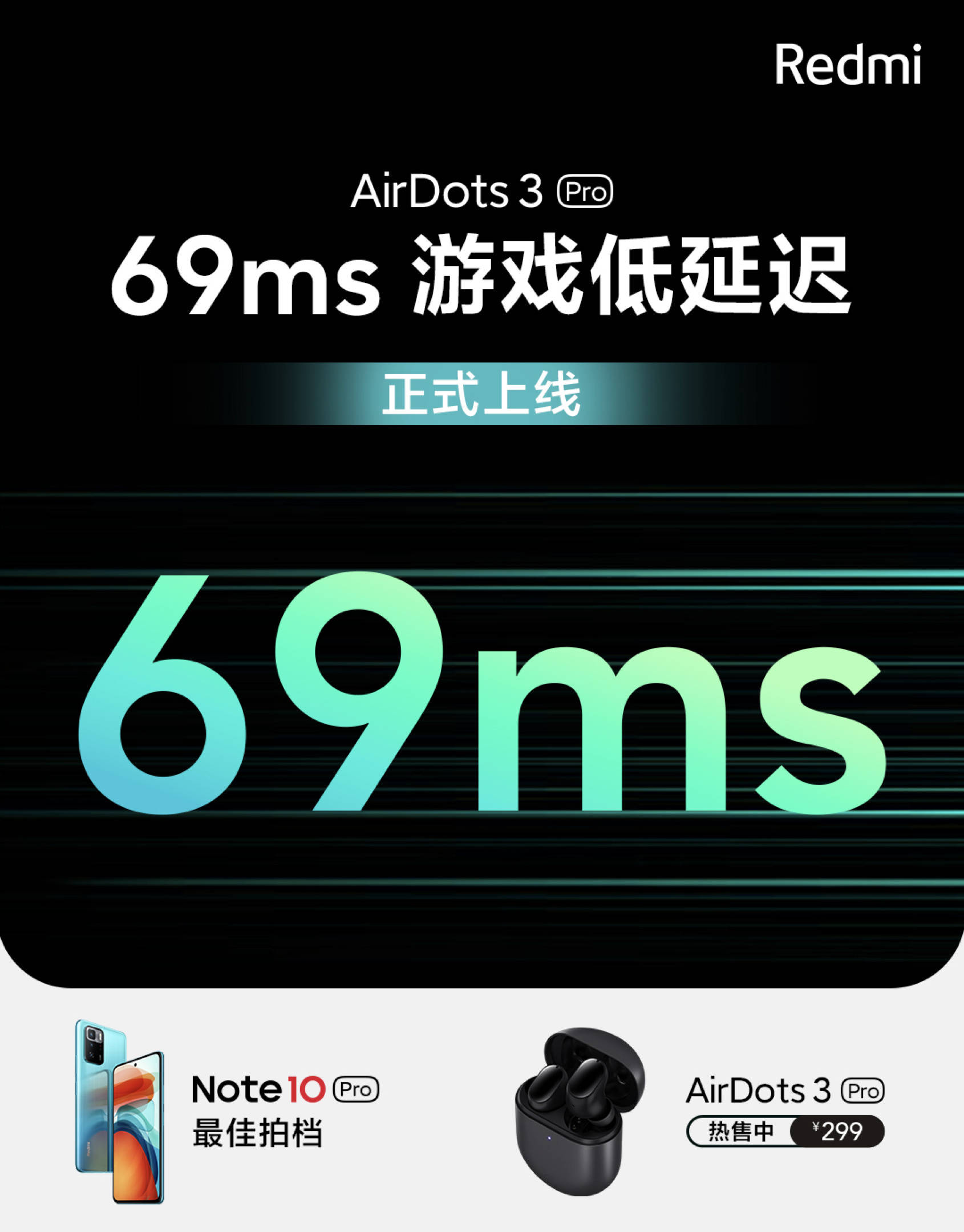 低至69ms 红米airdots 3 Pro游戏低延迟功能上线 耳机