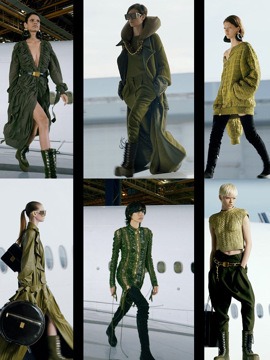 航空|Balmain 2021秋冬系列，亮黄色、银色等颜色，带着航空味道的时尚