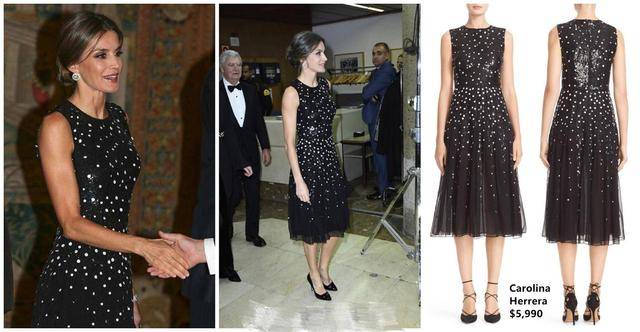 藏蓝色|西班牙王后也是“败家娘们”，一件长裙4万多，凯特王妃一身才399