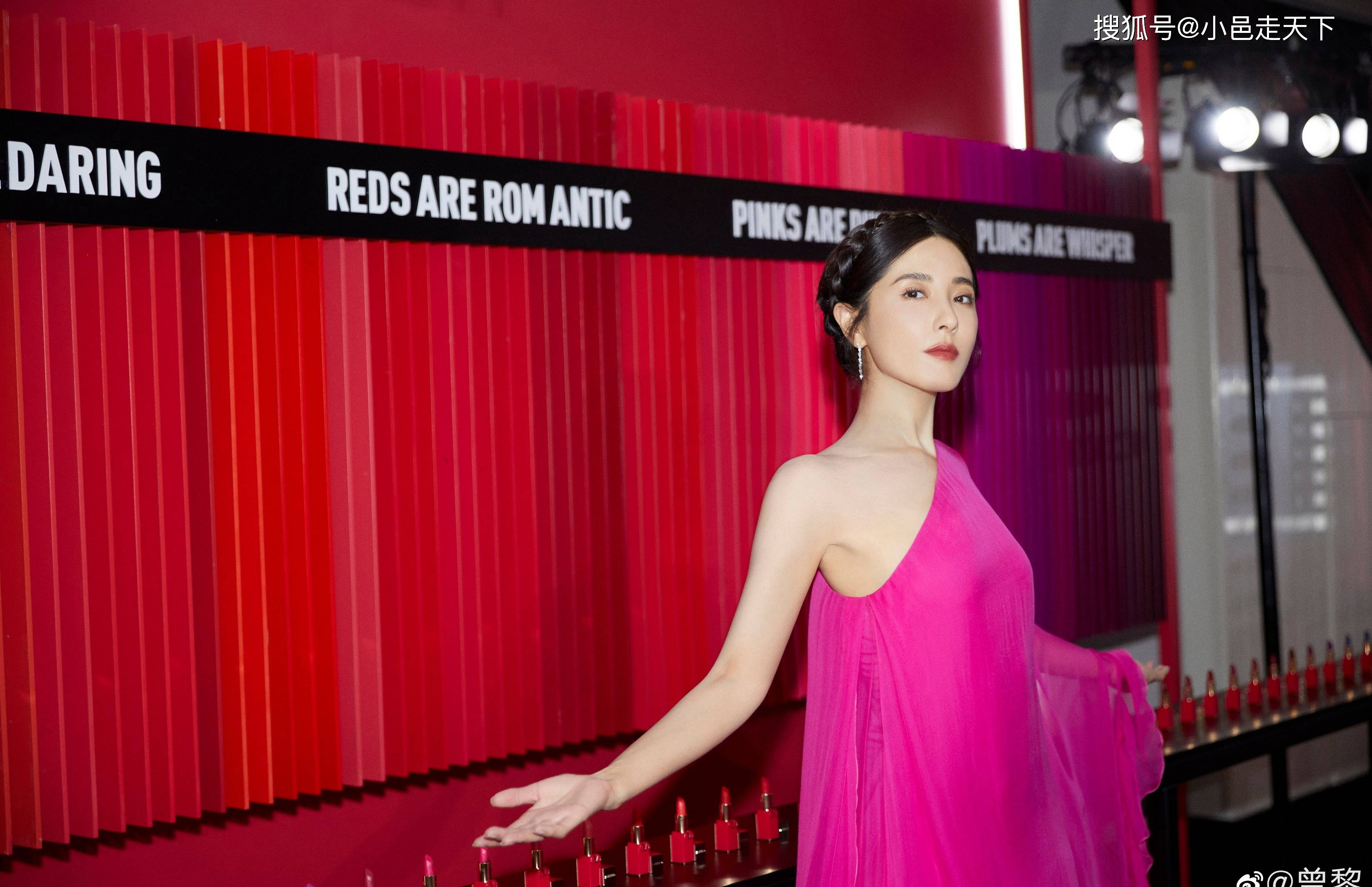 曾黎粉色长裙活动照合集