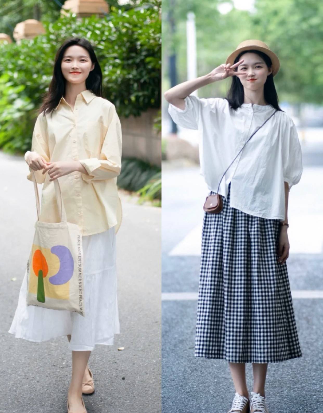 颜色|街拍：9组清纯又单纯的轻装，小姐姐简约舒适穿搭，时尚又实用！