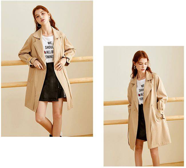 显得|18款卡其色风衣时尚穿搭