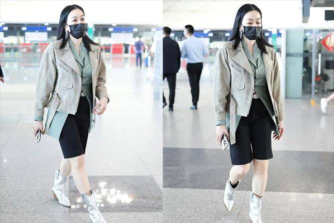 身材|钟丽缇携女走机场罕见不同框，穿连体裤抢镜，长女身高逆袭大变样