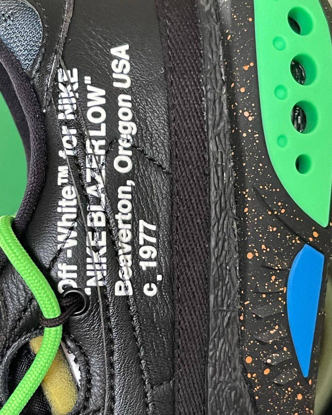 细节|OW x Blazer 实物细节曝光！网友：这鞋冻脚吗？
