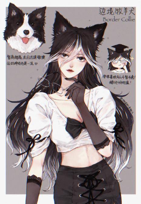 智商|当狗狗变成拟人美少女，柯基最可爱，德牧变成霸气御姐