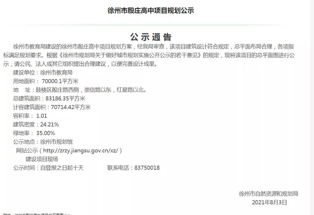 规划公示！徐州将新添高中！就在...