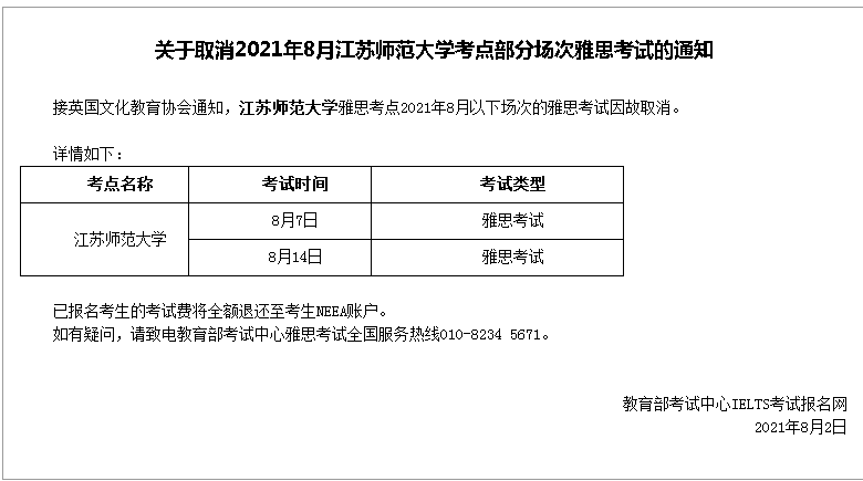 合肥|全国超40个雅思考点取消8月考试！（8.9更新）