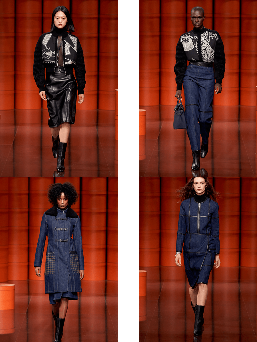 对比|Hermès 2021秋冬系列，很强的力量感，用深色调的颜色能够更好的营造