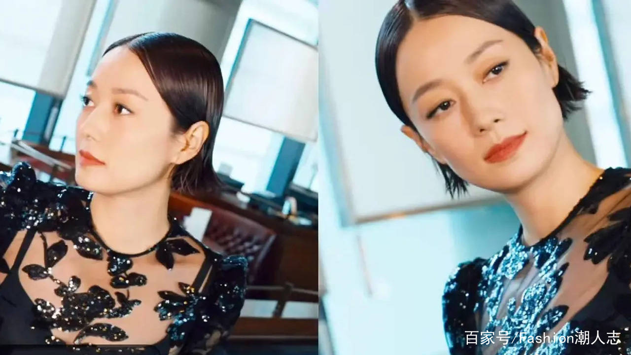 马伊琍|马伊琍最新写真曝光！穿镂空黑裙秀曼妙身姿，中分短发尽显御姐范