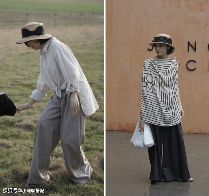 视觉|谁说小个子不适合穿阔腿裤？身高仅152的中年妈妈，靠会穿成典范