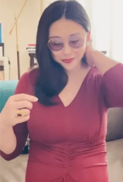形象|名媛朱珠美艳形象深入人心！怀孕还穿贴身红裙秀身材，变丰满好多