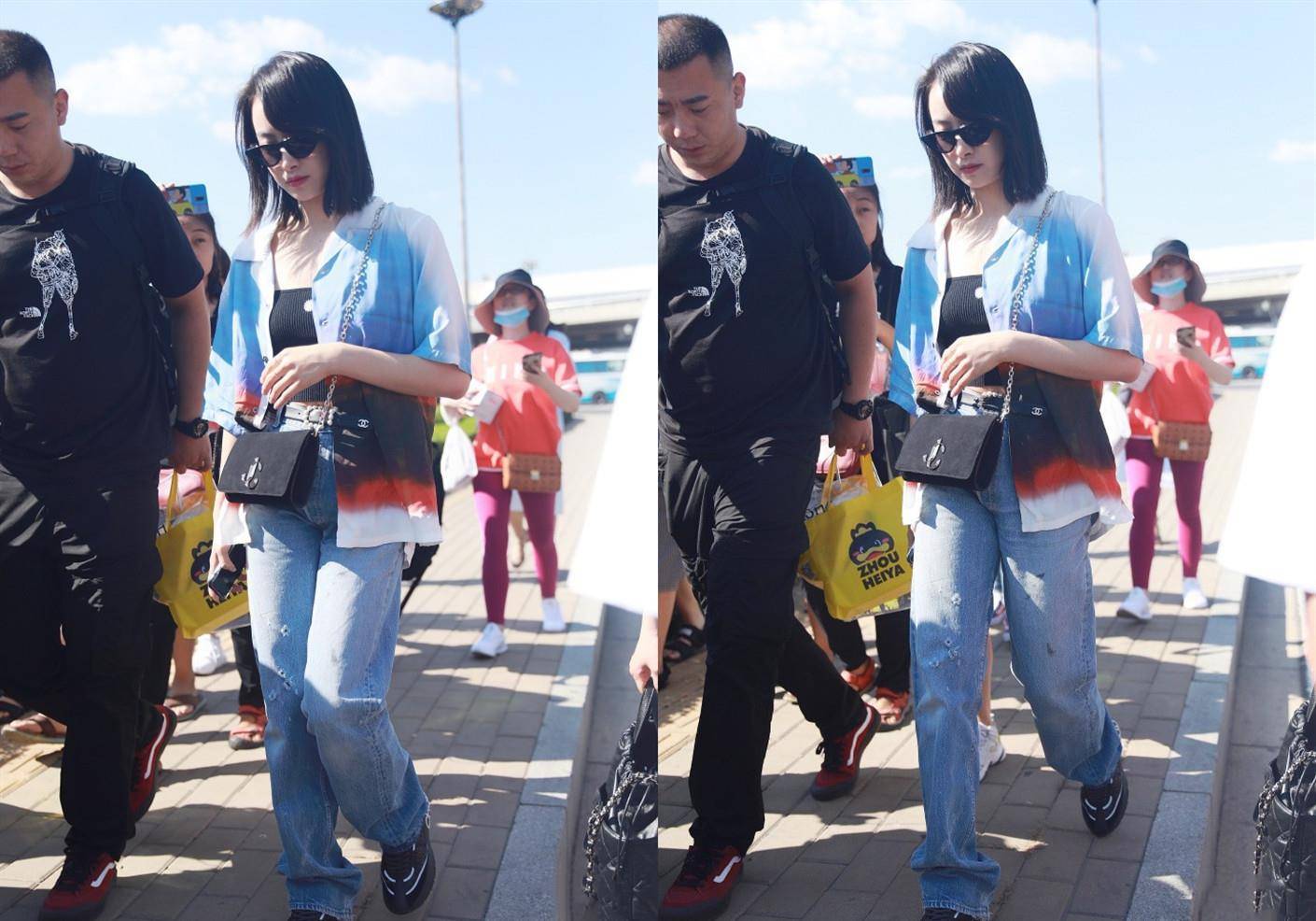 身材|32岁宋茜终于穿抹胸背心走机场，200块尽显完美感，女团C位不简单