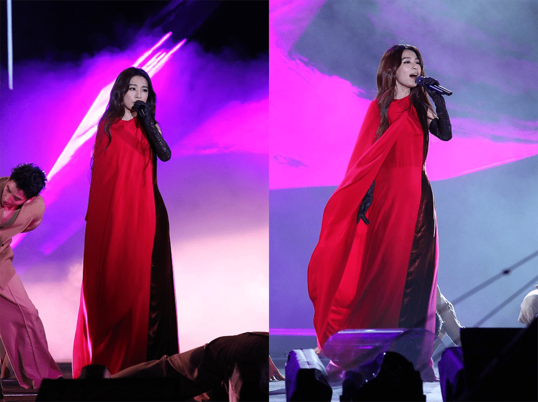 服装|金曲奖最佳女歌手田馥甄实至名归,穿绿裙美若天仙,看着真养眼