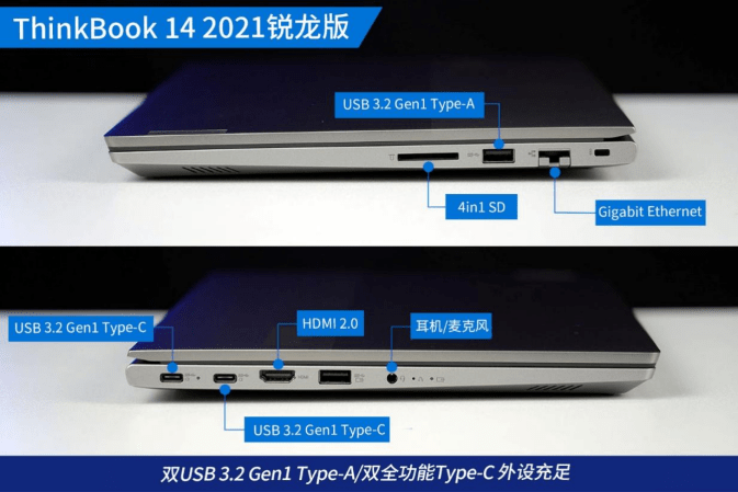 设计|多接口Zen3轻薄商用本 ThinkBook 14 2021锐龙版评测