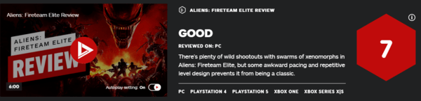 关卡|《异形：火力小队》IGN 7分 战斗体验优秀、重复过多