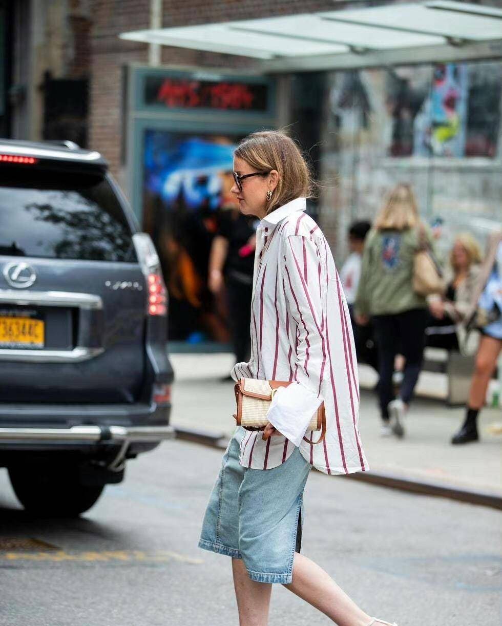 颜色|牛仔半身裙再好穿也有翻车的时候!腰线位置,鞋子的颜色都是重点