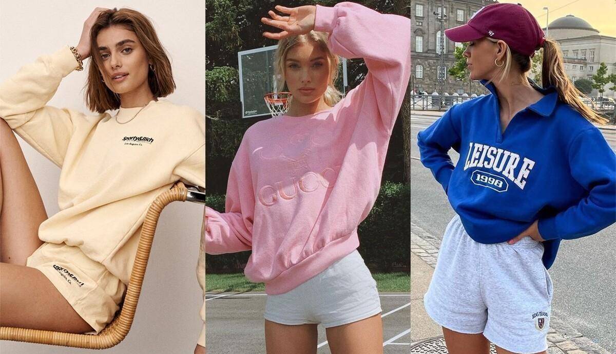 卫衣|入秋了,衣柜里的卫衣拿出来穿吧,加上短裤更时髦,秀出大长腿