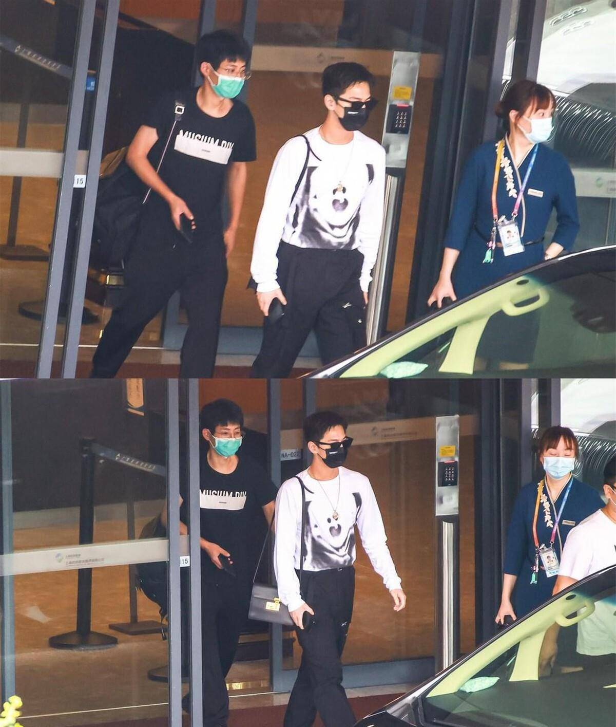 设计|杨洋头发短点挺精神的，T恤塞进工装裤，穿得精致又潇洒