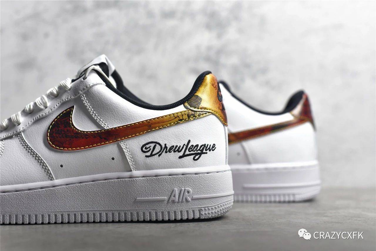 Nike|耐克德鲁联赛 Nike Air Force 1 Low Drew League 空军一号白橙运动鞋