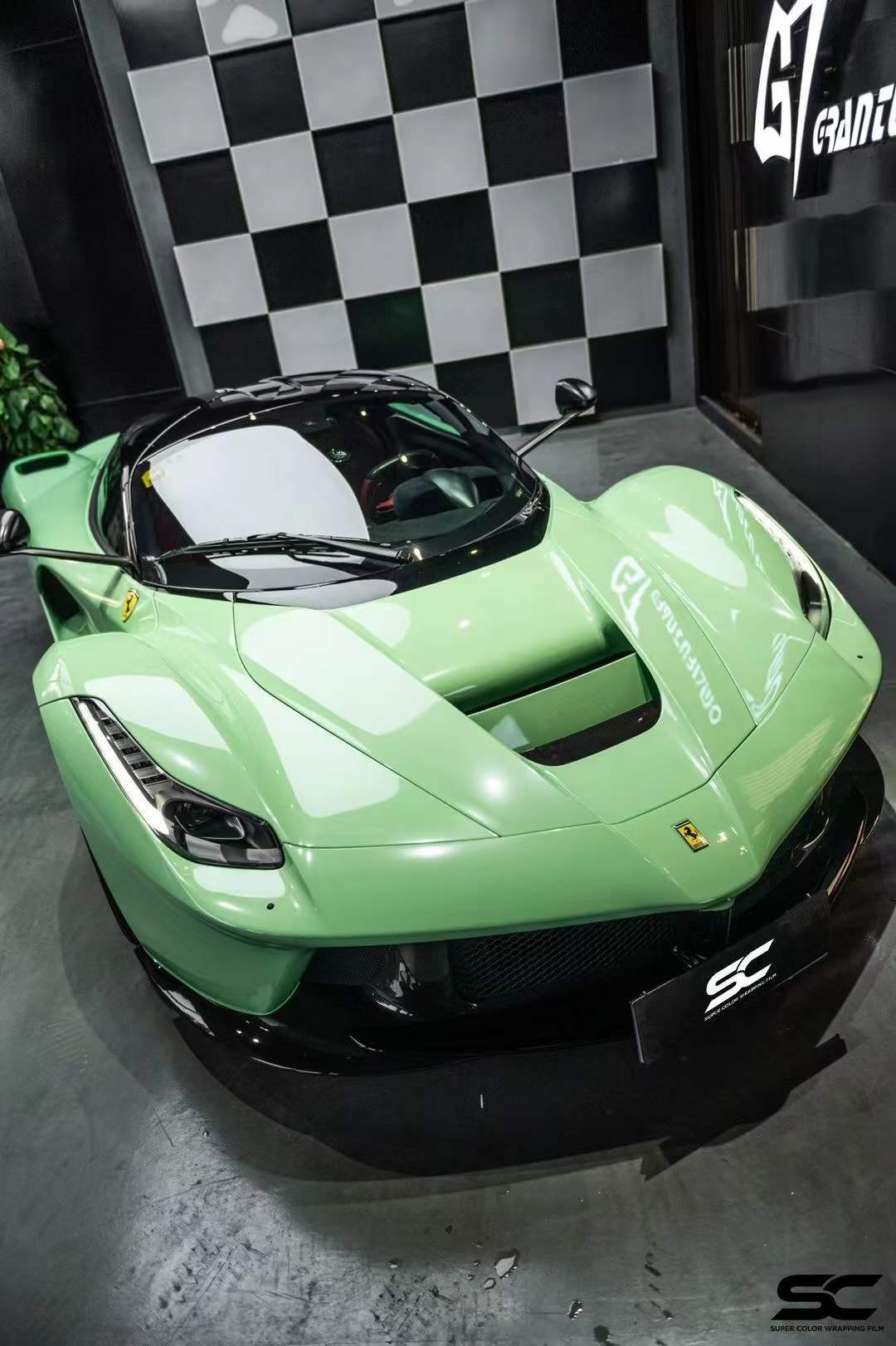 法拉利拉法改色案例sc改色膜灰蒙绿