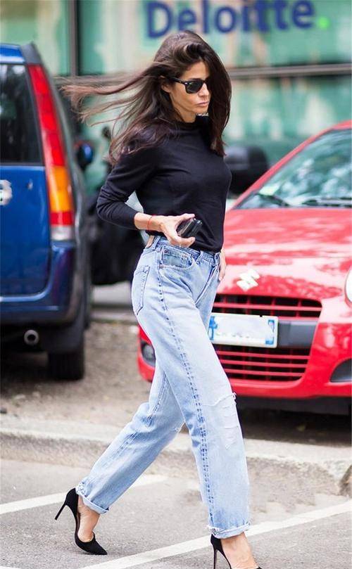 高跟鞋|今年流行的新穿法“牛仔裤+高跟鞋”，显高又显腿长，小个子都爱