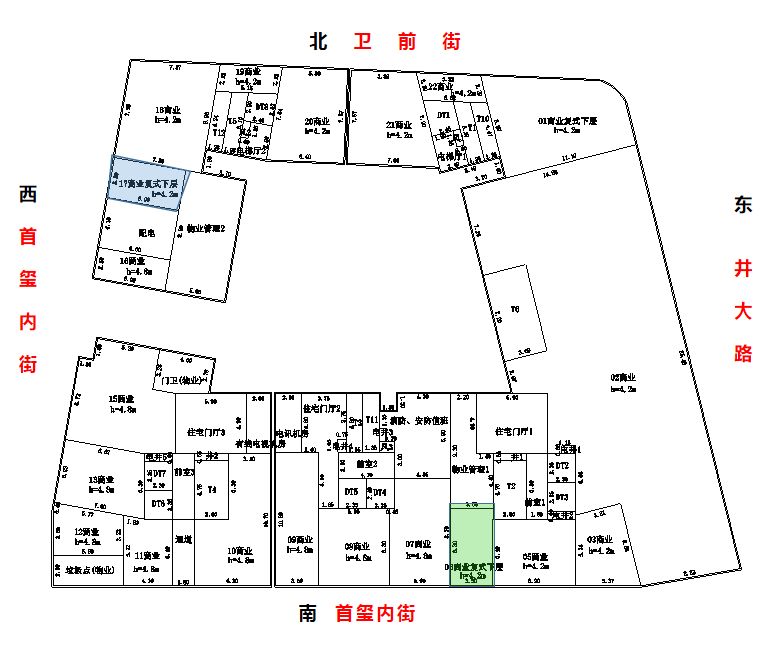 【3#楼二层待售商铺平面图【冠城大通首玺】售楼热线:400-115-0108