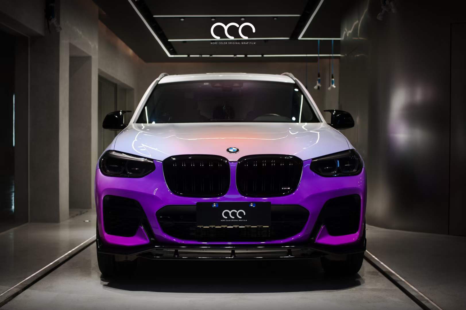 宝马x3贴膜漫彩改色膜浅色流体