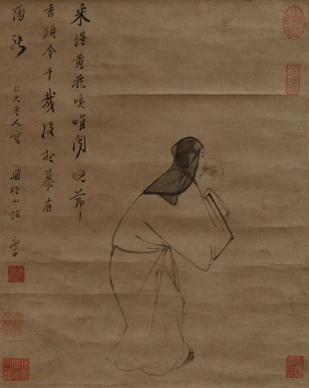 高士图 轴▼明 沈颢 老莱子妻图 页▼明 沈颢 於陵仲子图 页▼明 张翀