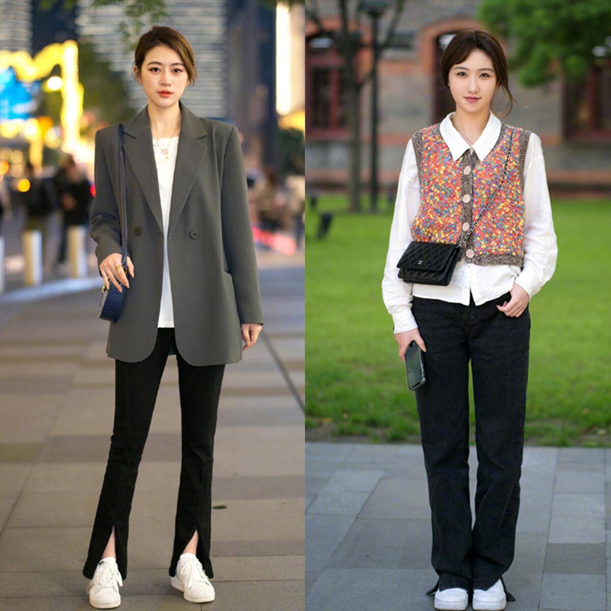 厚底|“运动鞋＋裤子”，小个子女生这样穿，时髦显高还不累脚，真好看