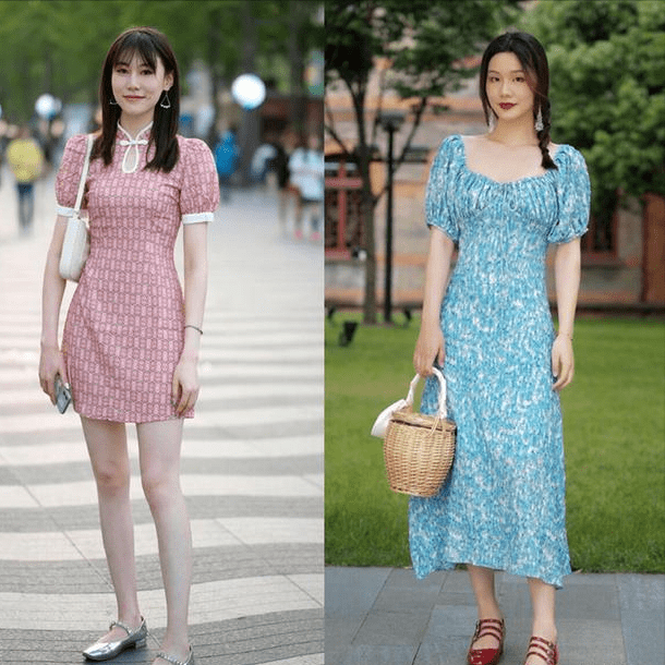 整体|小个子女生,穿碎花裙怎么搭配鞋子,更加显高、时髦?