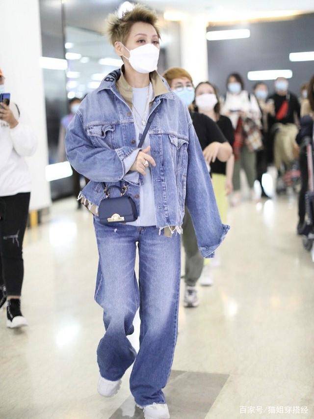 宁静|48岁宁静身材真瘦,机场叠穿“4层衣服”也不显胖,羡慕“姐姐”