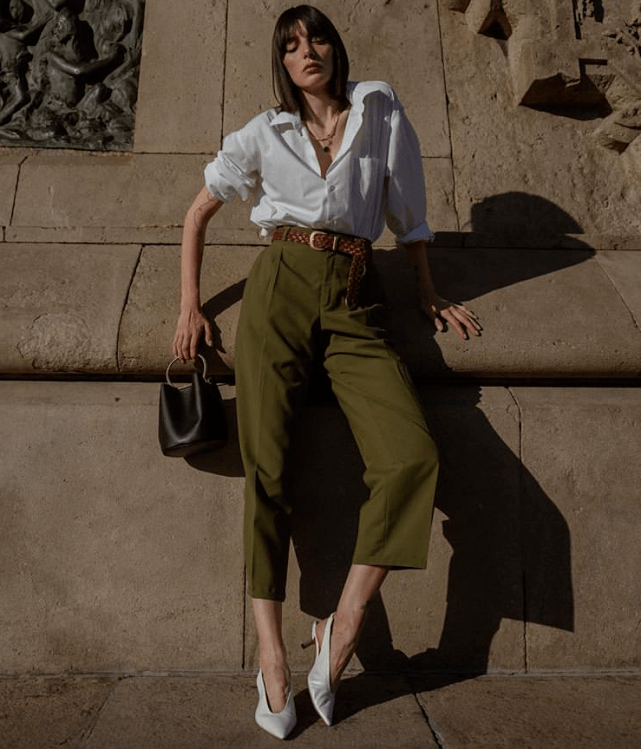 黑色|今年初秋的王炸组合超美！衬衫+直筒裤百搭且实穿，谁穿谁洋气