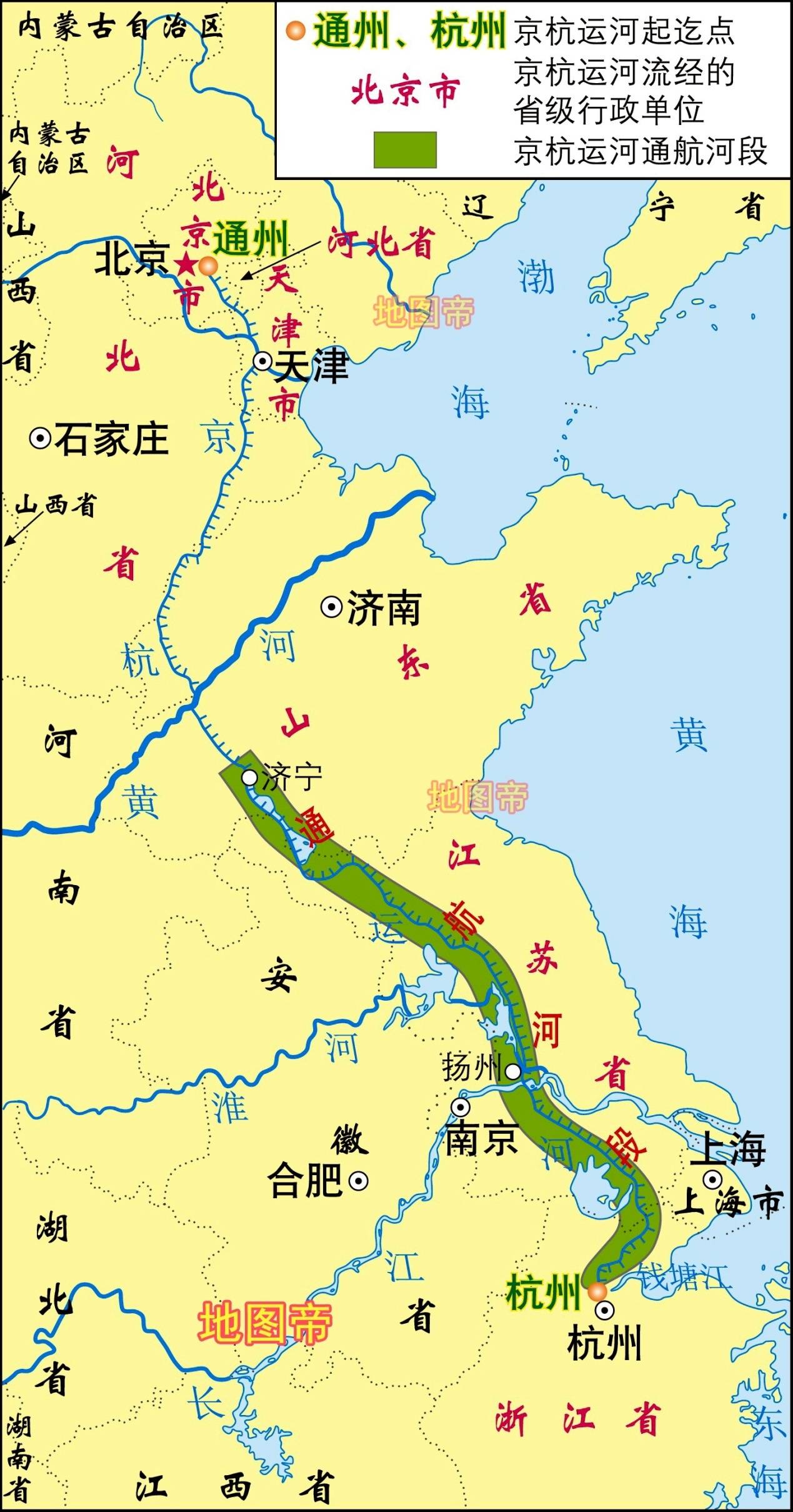 古代京杭大运河地图图片