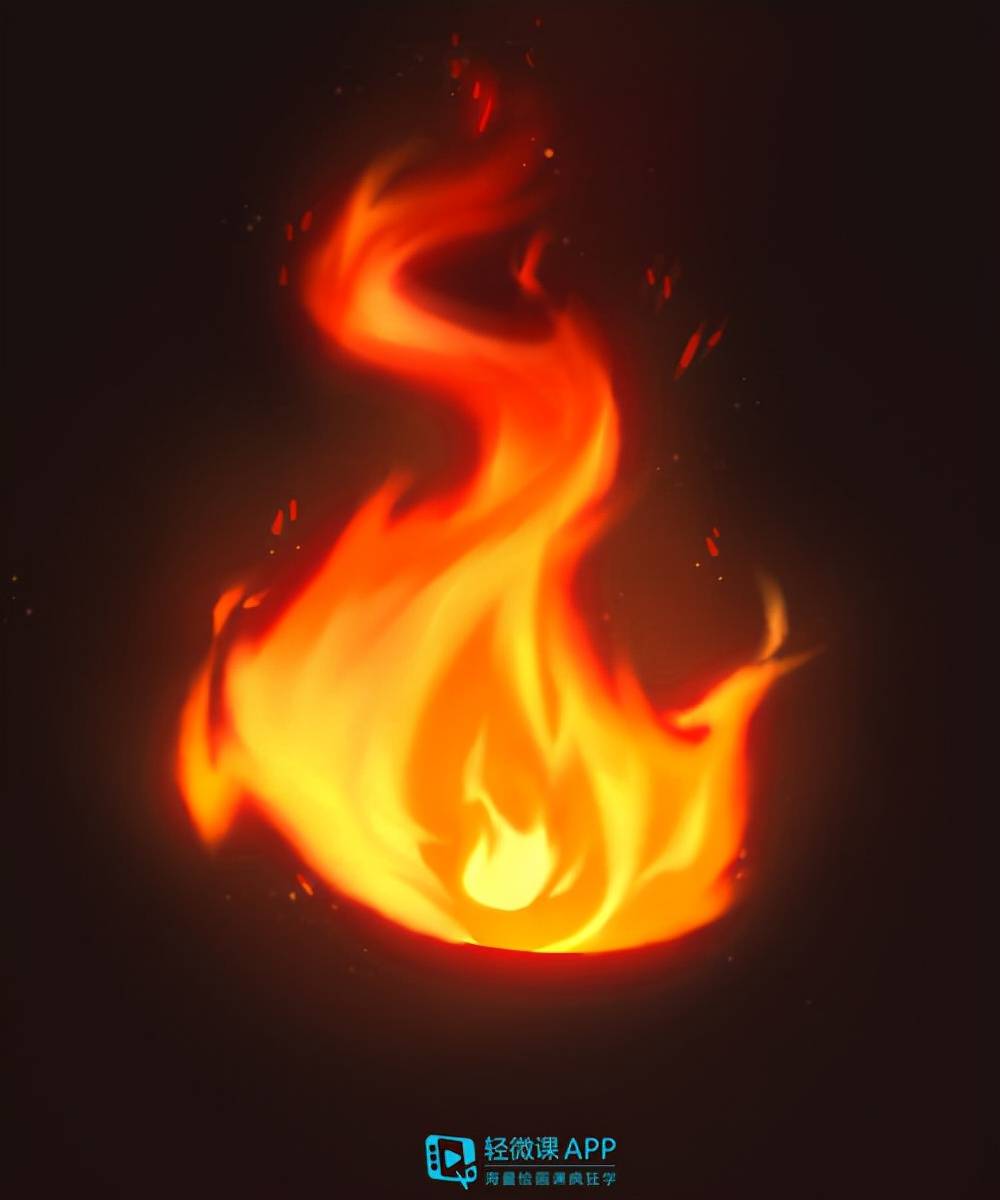 火焰燃烧效果绘画_画法