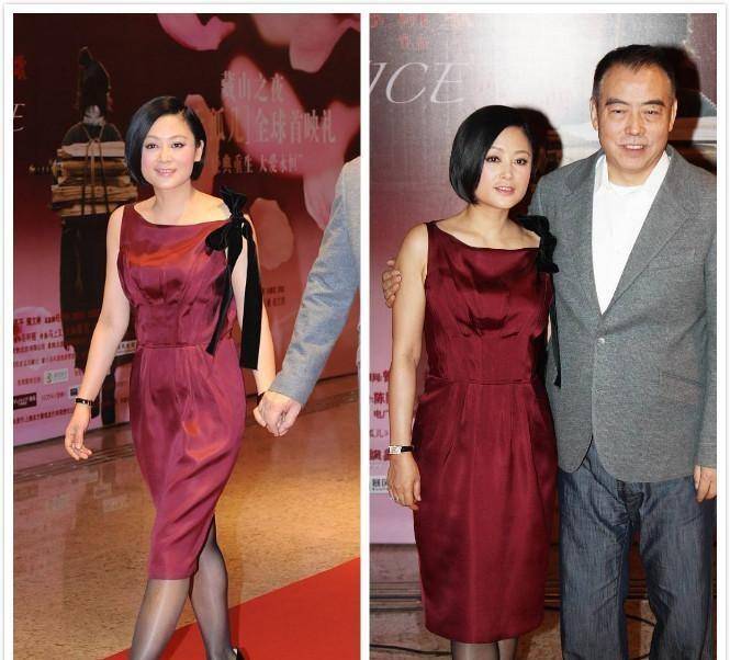 显得 陈红的颜值还是这么高，穿大红裙也不土，无修图看着嫩嫩的