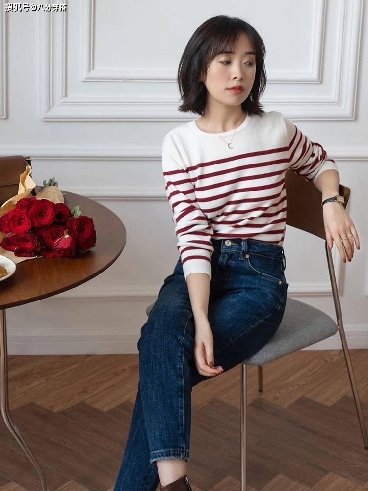 颜色 秋天，“条纹衫”的洋气穿法是这样的，日常实用不挑人，美得高级
