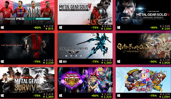 Steam|Steam发行商特惠 科乐美《合金装备5》等作优惠促销